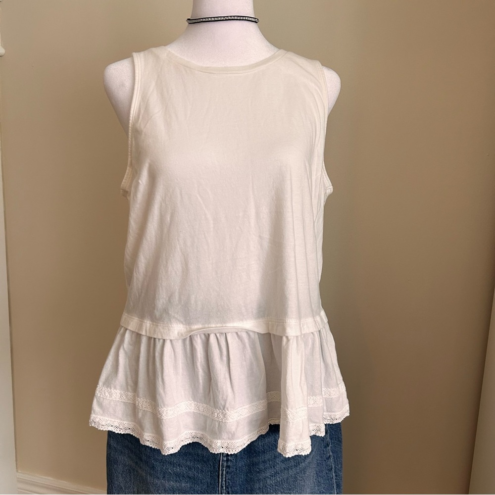 Old navy Sleeveless Peplum Tank Top white Women's medium